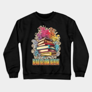 Read, Return, Repeat Stack of Books Crewneck Sweatshirt